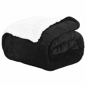 vidaXL Throw Blanket Black 240 x 270 cm 3.17 kg Fleece