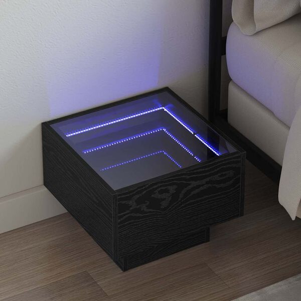 vidaXL Coffee Table Black Oak 40 x 40 x 30 cm Engineered wood