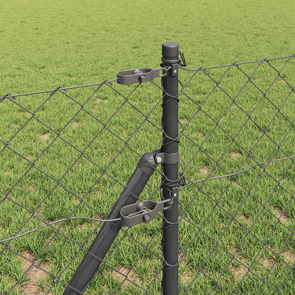 vidaXL Fence Post Grey 10 x 0.6 m (60 x 60 mm mesh) Steel and PVC