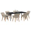 vidaXL Dining Set Light grey Poly rattan
