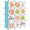 vidaXL Cube Storage Cabinet for Kids with 12 Cubes Blue PP