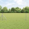 vidaXL Fence with Post Silver 0.6 x 25 m Steel and PVC