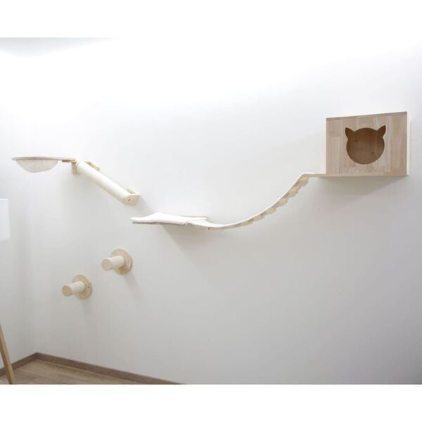 Kerbl Cat Climbing Wall Andes 52x40x32 cm Nature and White