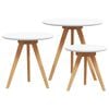 vidaXL Coffee Table 3 pcs Brown 50 x 50 x 46 cm Solid Walnut Wood