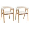 vidaXL Dining Chairs 2 pcs Natural 54 x 57 x 73 cm Solid Rubber Wood