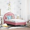 vidaXL Toddler Bed Frame with Headboard Pink 70 x 140 cm Velvet