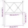 vidaXL Metal Replace Headboard Black 80cm