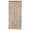 vidaXL Fly Curtain Beige and Dark Brown 90x220 cm Chenille