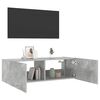 vidaXL TV Wall Cabinet with LED Lights Concrete Grey 100x35x31 cm
