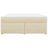 vidaXL Box Spring Bed with Mattress Cream 180x200 cm Fabric