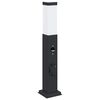 vidaXL Bollard Lights with Sensor&Outlet 3 pcs 50 cm Black IP44