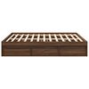 vidaXL Bed Frame without Mattress Brown Oak 180x200 cm Super King Super King Size