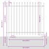 vidaXL Garden Fence 7 pcs White 11.9 x 1.5 m Powder-coated Steel