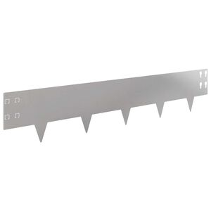vidaXL Lawn Edging 20 pcs 100 x 20 cm Steel Silver
