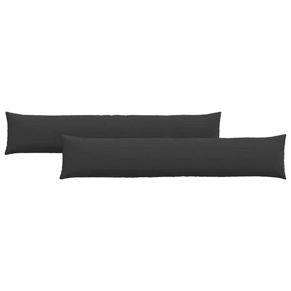 vidaXL Sofa Pillows 2 pcs Black 200 x 40 cm Fabric