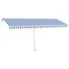 vidaXL Freestanding Manual Retractable Awning 500x300 cm Blue/White