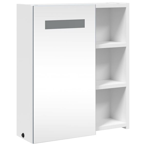 vidaXL Bathroom Mirror Cabinet with LED Light White 45x13x52 cm