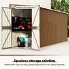 vidaXL Wall-mounted Garden Shed Brown 118x382x178 cm Galvanised Steel