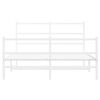 vidaXL Metal Bed Frame without Mattress with Footboard&nbsp;White 140x200cm