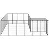 vidaXL Dog Kennel Black 10.89 m² Steel