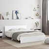 vidaXL Bed Frame with LED without Mattress White 150x200 cm King Size