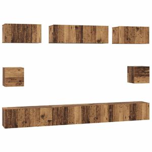vidaXL TV Cabinet Set 8 pcs Old Wood Engineered Wood
