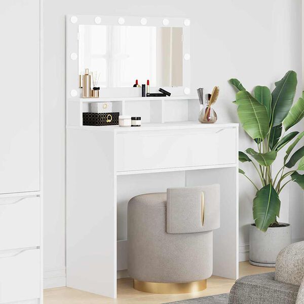 vidaXL Bedroom Dressing Tables with Drawer White 80 x 39.6 x 135 cm
