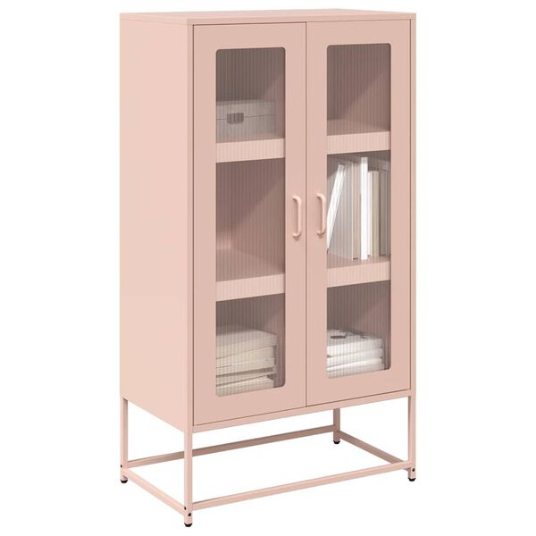 vidaXL Highboard Pink 68x39x123 cm Steel