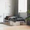 vidaXL Metal Bed Frame without Mattress with Headboard White 75x190cm