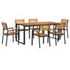 vidaXL 7 Piece Garden Dining Set Solid Wood Acacia and Metal