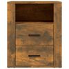 vidaXL Bedside Cabinet Smoked Oak 50x36x60 cm Engineered Wood