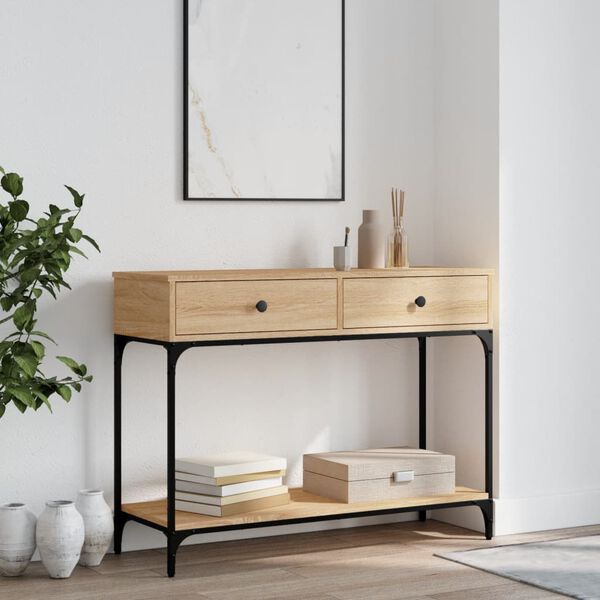 vidaXL Console Table Sonoma Oak 100x34.5x75 cm Engineered Wood