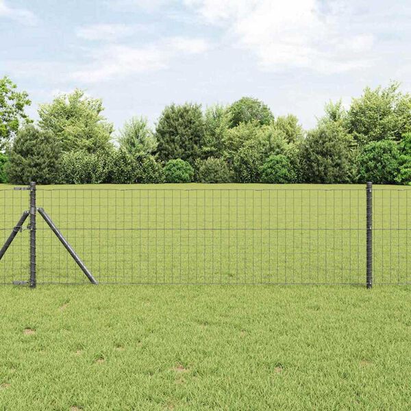 vidaXL Fence Post 12 pcs Grey 110 cm Powder-coated steel