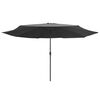 vidaXL Garden Parasol with Metal Pole 390 cm Anthracite