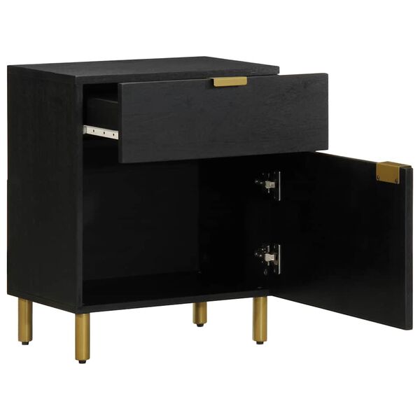 vidaXL Bedside Cabinet Black 50x33x60 cm Engineered Wood
