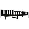 vidaXL Day Bed without Mattress Black 90x190 cm Single Solid Wood Pine