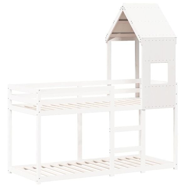 vidaXL Kids' Bed Roof White 55x99x139.5 cm Solid Wood Pine
