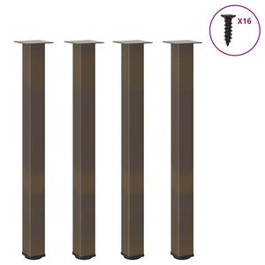 vidaXL Bar Table Legs 4 pcs Natural Steel 100-102 cm Steel