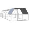 vidaXL Chicken Cage | Silver and Silver Grey | Galvanised Steel, Polyethylene