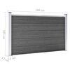 vidaXL Fence Panel Set WPC 872x105 cm Black