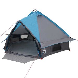 vidaXL Teepee Tent 4-Person with Roof Blue and Grey 388 x 320 x 169 cm