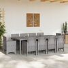 vidaXL Garden Dining Set 11 pcs Light Grey Polypropylene