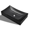 Ceramic Bathroom Sink Basin Black Rectangular