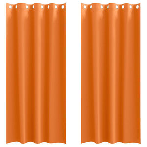 vidaXL Blackout Curtains with Rings 2 pcs Bright Orange 245 x 140 cm
