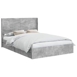 vidaXL Bed Frame with Storage and Headboard Concrete Grey 150 x 200 cm
