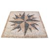 vidaXL Mosaic Tiles Wind Pattern Multicolour 120 x 120 cm Marble