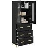 vidaXL Highboard with Drawer Black Oak 69.5 x 34 x 180 cm