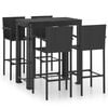 vidaXL Garden Bar Set | Black | PE rattan, powder-coated steel | Large