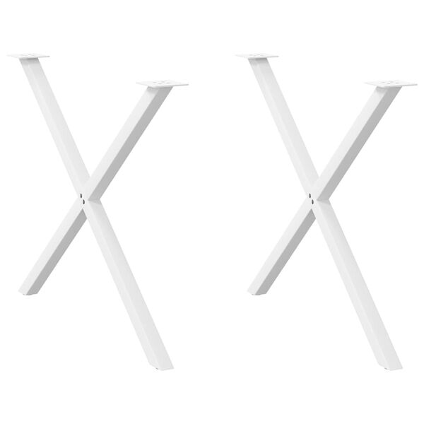 vidaXL Dining Table Legs X-Shaped 2 pcs White 90x(72-73) cm Steel
