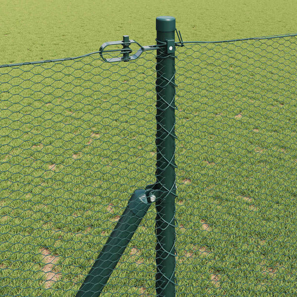vidaXL Fence Post Green 10 x 1.2 m (13 mm mesh) Steel and PVC
